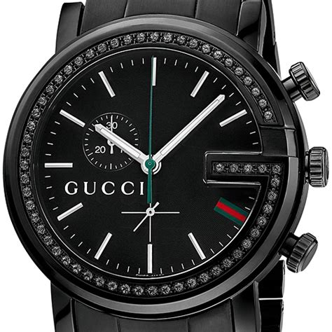 black gucci mens watch|men's black diamond gucci watch.